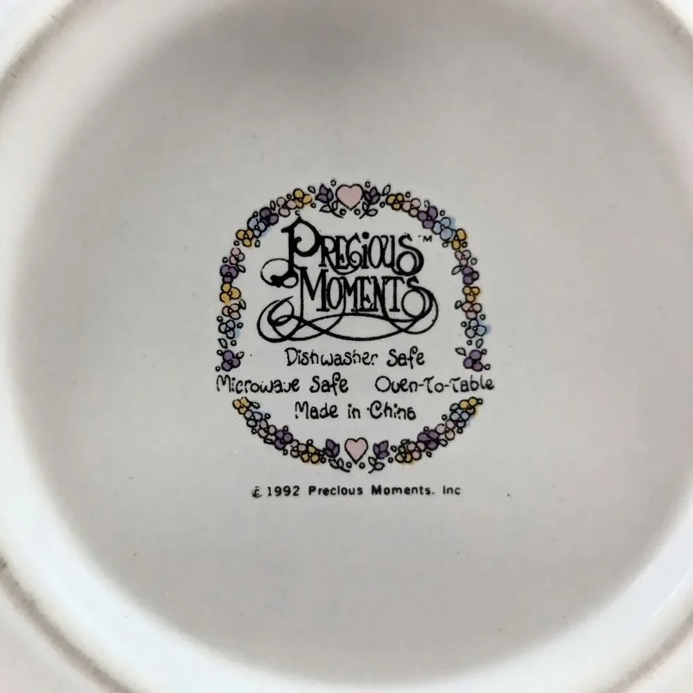Vintage 1992 Precious Moments “Make a Joyful Noise” Bowls – 7” Wide Ceramic
